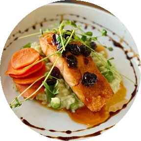 Crispy Salmon with Carrot Purée